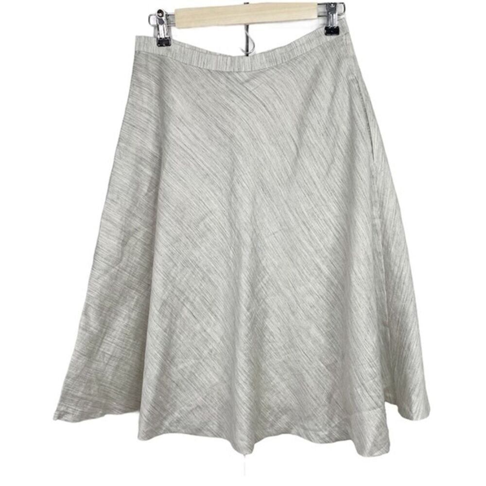 Women’s Lord and Taylor Size 2 Linen Skirt Gray 424 Fifth Lined